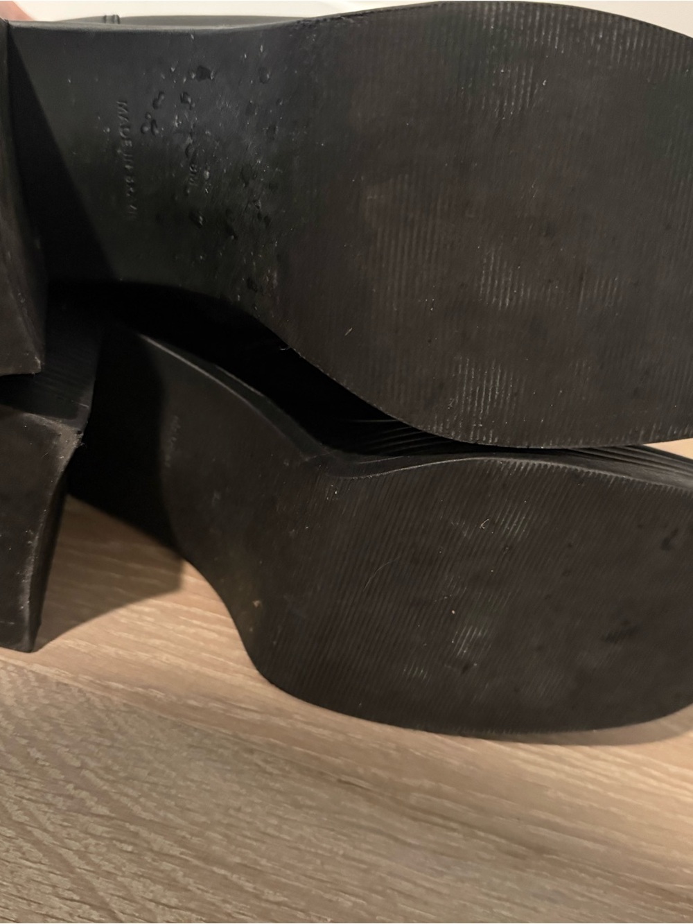 Steve Madden Black Leather Mid-Calf Zip Ankle Boots - Picture 5 of 5